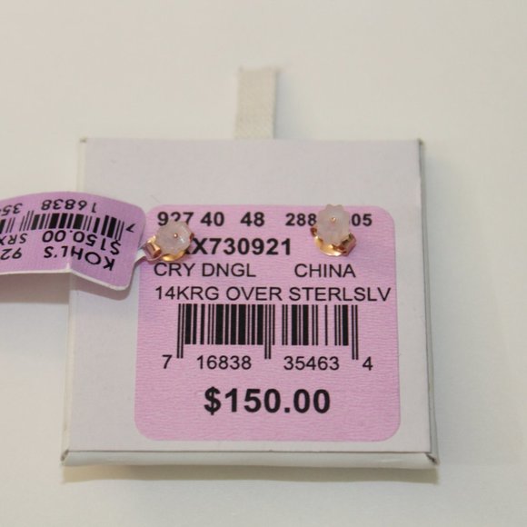 Sterling N' Ice 14k Rose Gold Over Silver Crystal Drop Earrings - Picture 5 of 6